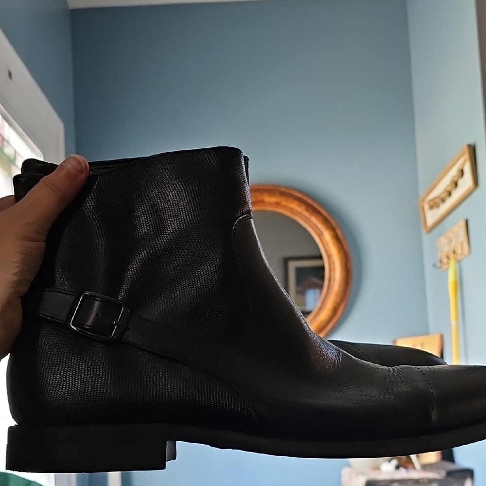 Black Leather Men's Boots